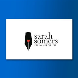 Cartão De Visita Logotipo de Caneta do Freelance Writer e da Noveli