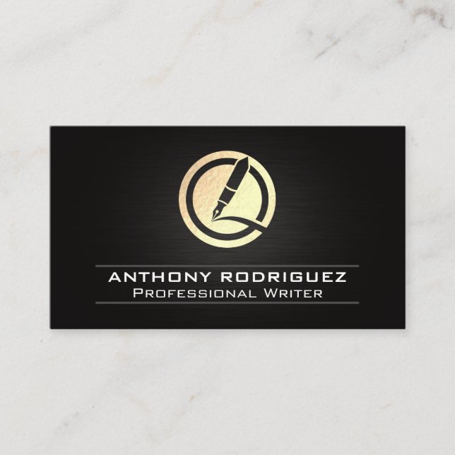 Cartão De Visita Logotipo de Caneta Gold Foil (Frente)