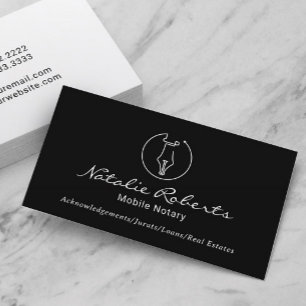 Cartão De Visita Logotipo de Caneta Minimalista do Serviço Notório