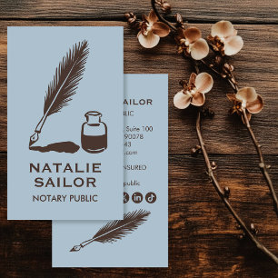 Cartão De Visita Logotipo de Caneta Tinta Pena de Pena de Notário P