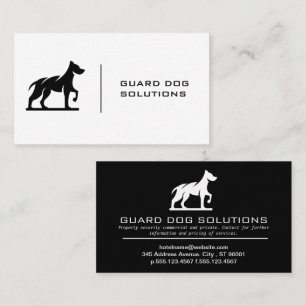 Cartão De Visita Logotipo de cão Branco preto simples