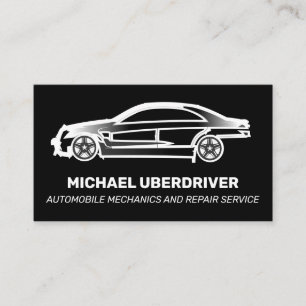 Cartão De Visita Logotipo de Carro Preto Mecânico de Automóvel Moto