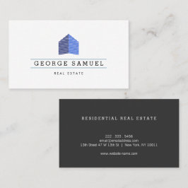 Cartão De Visita Logotipo de Casa Abstrata Moderna Realtor Monogram