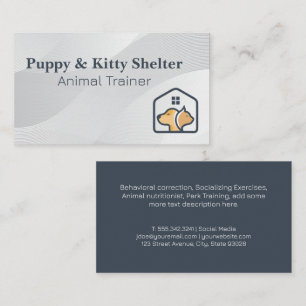 Cartão De Visita Logotipo de Casa de Gato de Cão   Cuidados De Form
