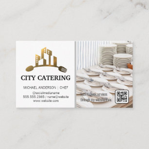 Cartão De Visita Logotipo de catering Configuração da Placa de