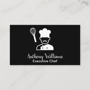 Cartão De Visita Logotipo de Chef e Whisk
