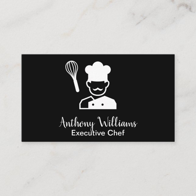 Cartão De Visita Logotipo de Chef e Whisk (Frente)