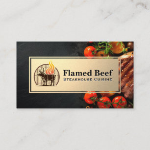 Cartão De Visita Logotipo de Churrascaria Ingredientes Culinários