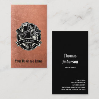 Cartão De Visita Logotipo de Clippers Comb Razor da Vintage da Barb