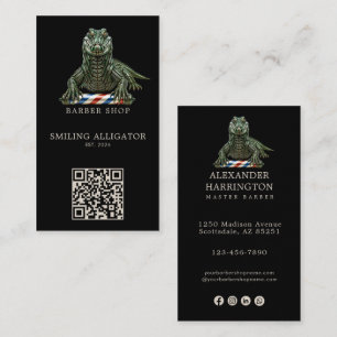 Cartão De Visita Logotipo de Código Qr da Loja de Cabeleireiro Emer