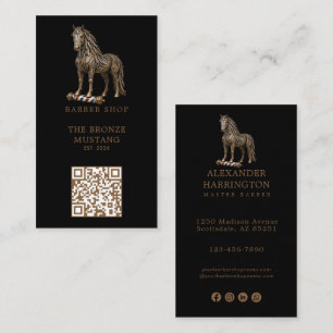 Cartão De Visita Logotipo de Código Qr da Loja de Cabeleireiro Must