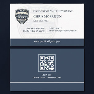 Cartão De Visita Logotipo de Código QR de Agente da Lei