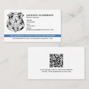Cartão De Visita Logotipo de Código QR de Aplicação da Lei do Agent
