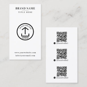 Cartão De Visita Logotipo de código QR de contato digital com aspec