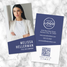 Logotipo de Código QR de Foto Contemporâneo Azul-M