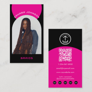 Cartão De Visita Logotipo de Código QR de Foto de Arco de Cabelo de
