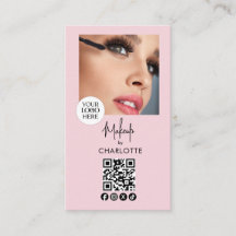 Logotipo de Código QR de Foto de Maquiagem em Scri