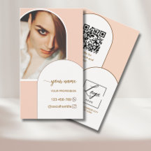 Logotipo de código QR de foto rosa de arquitetura 