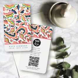 Cartão De Visita Logotipo de código QR de mídia social com retrato 