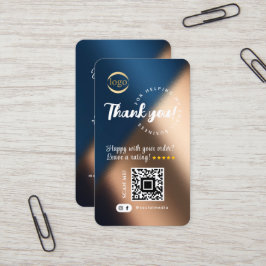 Cartão De Visita Logotipo de código QR de mídia social Obrigado Mar