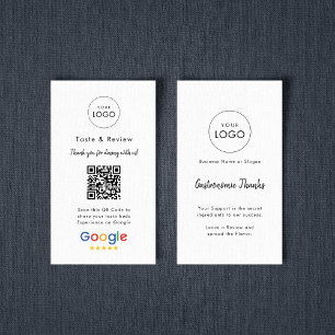 Cartão De Visita Logotipo de código QR de Revisão do Google Culinár