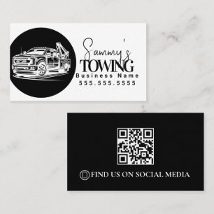 Cartão De Visita Logotipo de Código QR de Serviços de Guincho