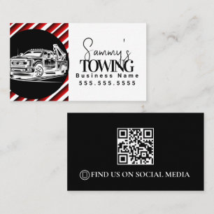 Cartão De Visita Logotipo de Código QR de Serviços de Guincho