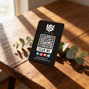 Cartão De Visita Logotipo de Código QR de Varredura de Mídia Social