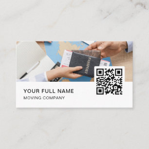 Cartão De Visita Logotipo de código QR do agente viagem