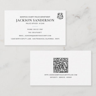 Cartão De Visita Logotipo de Código QR do Departamento de Polícia