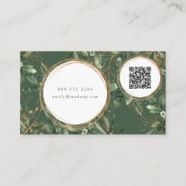 Cartão De Visita LOGOTIPO DE CÓDIGO QR Elegante Eucalyptus Círculos