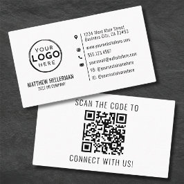 Cartão De Visita Logotipo de Código QR Minimalista Moderno Profissi