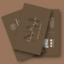 Logotipo de Código QR Monograma Marrom Maquiagem