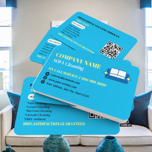 Cartão De Visita Logotipo de Código QR para Limpeza Profissional de
