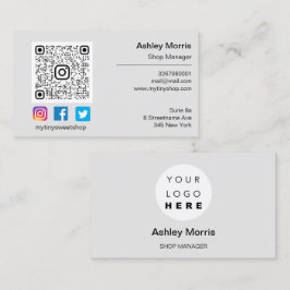 Cartão De Visita Logotipo de código QR personalizado Logotipo de Co