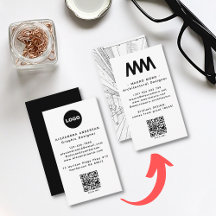 Logotipo de Código QR Preto Branco Minimalista Mod