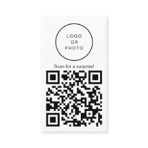 Logotipo de Código QR Preto e Branco Simples Moder