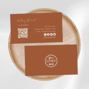 Cartão De Visita Logotipo de código Qr profissional - Terraço moder