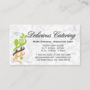 Cartão De Visita Logotipo de comida   Marble