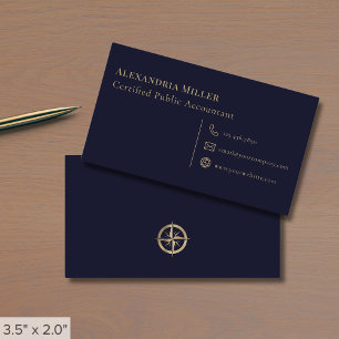 Cartão De Visita Logotipo de Compass Minimalista Moderno