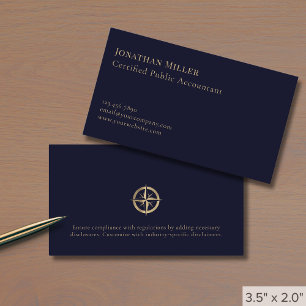 Cartão De Visita Logotipo de Compass Profissional Simples
