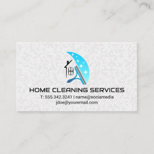 Cartão De Visita Logotipo de Compressão de Limpeza da Casa Fundo