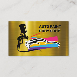Cartão De Visita Logotipo de Compro de pintura automática | Metálic