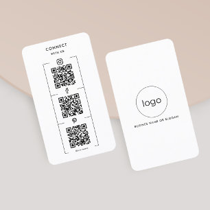 Cartão De Visita Logotipo de Conexão de Código QR do Facebook do In