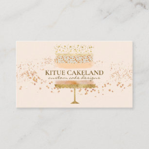 Cartão De Visita Logotipo de Confeiteiro de Bolo com Pinceladas de 