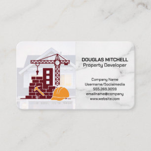 Cartão De Visita Logotipo de Construção Casa Residencial