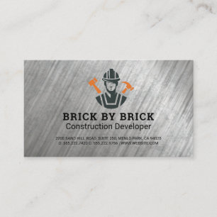 Cartão De Visita Logotipo de Construção   Construtor   Propriedades