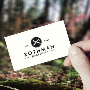 Cartão De Visita Logotipo de construção de martelo e serra de car