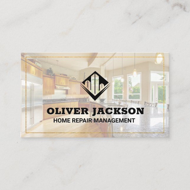 Cartão De Visita Logotipo de construção | Imobiliário de Cozinha Mo (Frente)