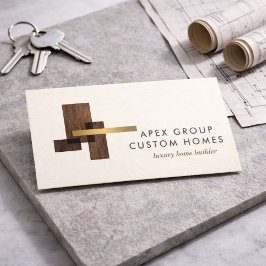 Cartão De Visita Logotipo de Construtor de Casas Personalizadas Mar